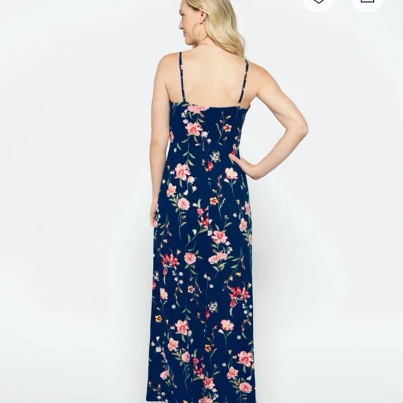 Floral Navy Maxi Dress NWOT - Picture 2 of 4